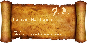 Forray Marianna névjegykártya